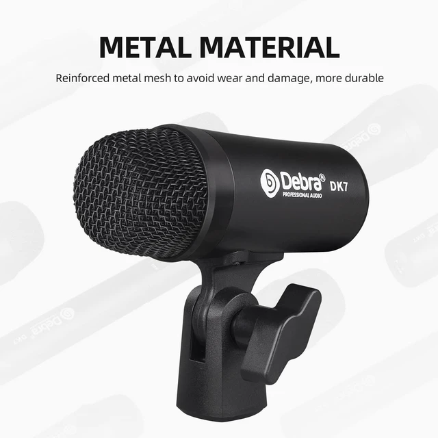 Alt view image 2 of 6 - DK7 Pro 7-Piece Wired Drum Microphone Kit for Performing and Recording Drummers, Includes Mics, Mic Clip with Options for Kick Drums, Snare, Rack/Floor Toms, Congas and Cymbals