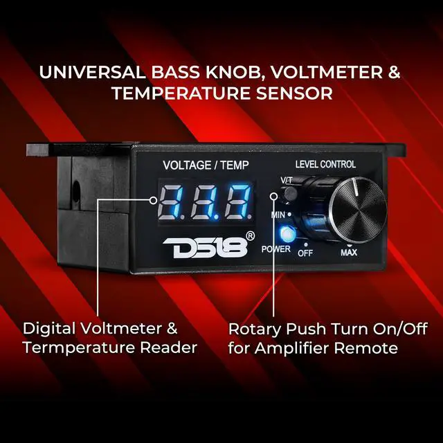 Alt view image 2 of 6 - BKVTR Universal Bass Knob with Volt Meter and Temperature Display, Remote Amp Trigger, Digital Voltmeter, Compatible with Most Head Units & amplifiers