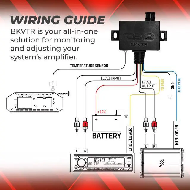 Alt view image 3 of 6 - BKVTR Universal Bass Knob with Volt Meter and Temperature Display, Remote Amp Trigger, Digital Voltmeter, Compatible with Most Head Units & amplifiers