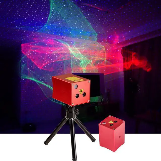 Main image of Mini Portable RG Hypnotic Aurora Mixed Blue Star Projector Tripod USB Light Built-in 1200MA Rechargeable Battery for Home Party DJ Outdoor Stage Lighting Effect DP-AS100