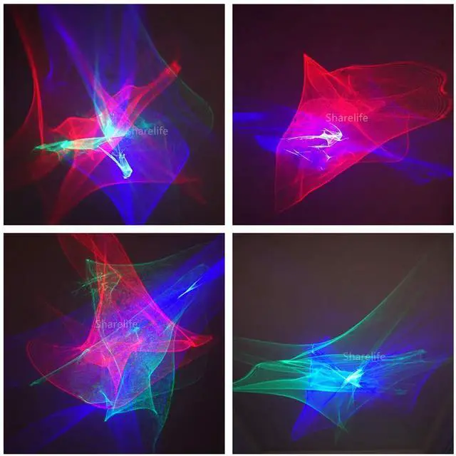 Alt view image 5 of 6 - Mini DJ Rechargeable Laser Lights, RGB Aurora Effect Projector USB for Home Disco Party Show Outdoor Stage DJ Dance Car Garden Holiday Portable Lights DP4-A-Black