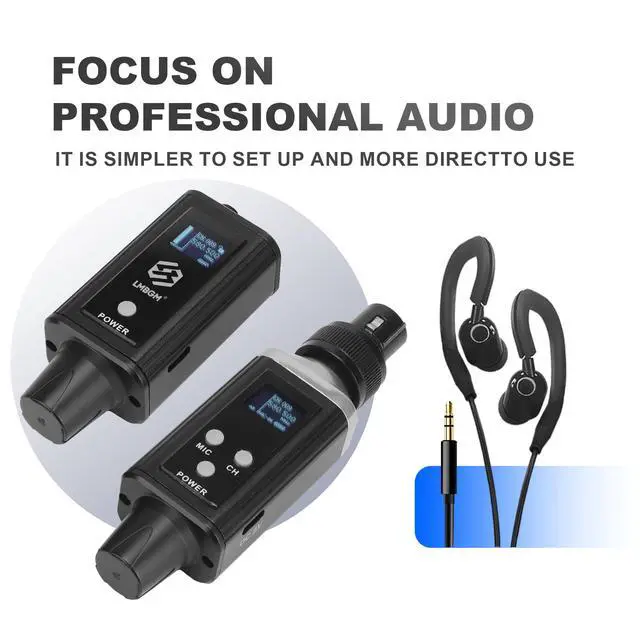 Alt view image 3 of 6 - A9 UHF Wireless in Ear Monitor System, Mono IEM Transmitter & Beltpack Receiver, 30M Range Low Latency, Professional Stage Monitor for Studio, Band Rehearsal, Live Performance, Singer