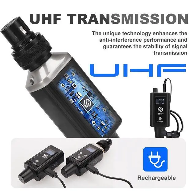 Alt view image 5 of 6 - A9 UHF Wireless in Ear Monitor System, Mono IEM Transmitter & Beltpack Receiver, 30M Range Low Latency, Professional Stage Monitor for Studio, Band Rehearsal, Live Performance, Singer