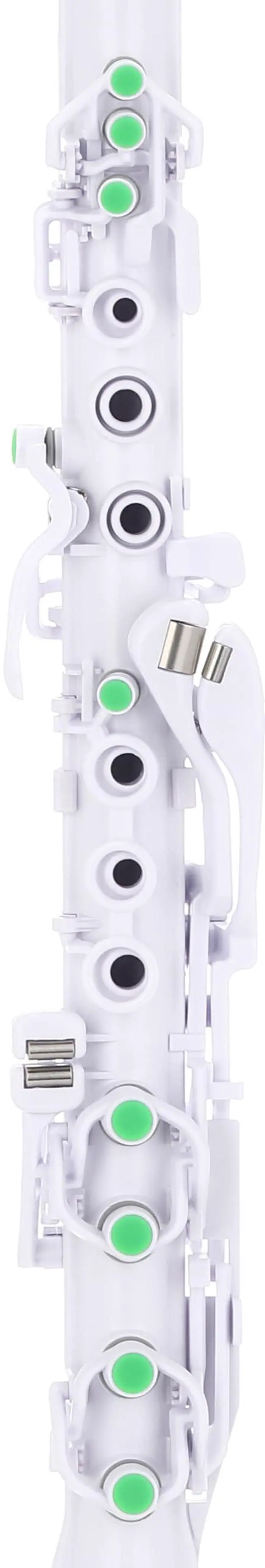 Alt view image 3 of 4 - Clarinéo Student Clarinet Clarinet in C, 3Plus Octaves, Lightweight ABS Plastic (White/Green)