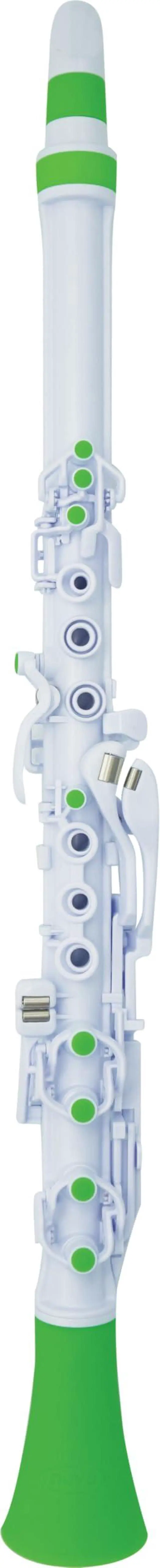 Alt view image 4 of 4 - Clarinéo Student Clarinet Clarinet in C, 3Plus Octaves, Lightweight ABS Plastic (White/Green)