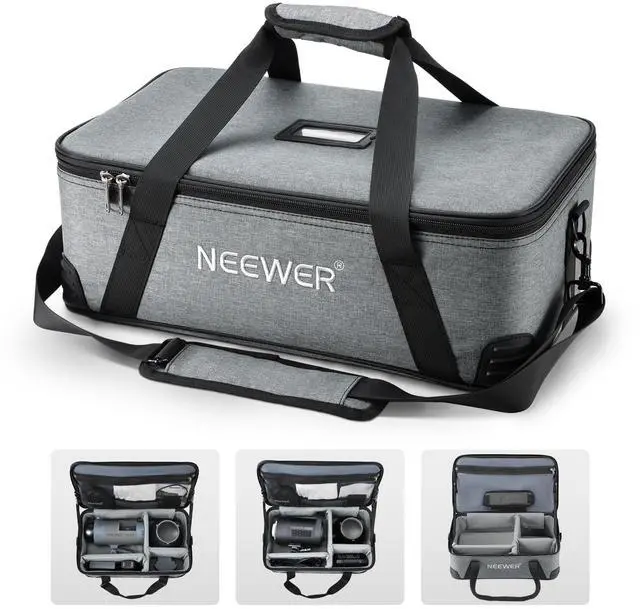 Main image of Carrying Bag with Movable Foam Padded for Studio Light Q300 Vision 4 ML300 CB60B RGB CB60 MS60B MS60C MS150B, Durable Oxford Cloth Transit Bag Travel Case with Shoulder Strap & Handle, PB5