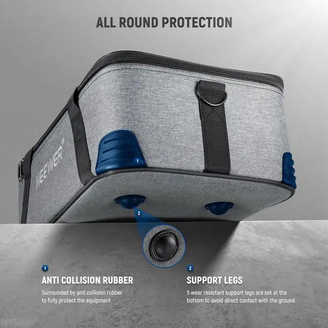 Alt view image 6 of 6 - Carrying Bag with Movable Foam Padded for Studio Light Q300 Vision 4 ML300 CB60B RGB CB60 MS60B MS60C MS150B, Durable Oxford Cloth Transit Bag Travel Case with Shoulder Strap & Handle, PB5