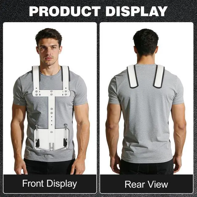 Alt view image 4 of 6 - Adjustable Marching Snare Drum Carrier - Lightweight Aluminum Harness with Thickened Padded Shoulders, Height & Width Adjustable Holder for School Band & Drumline, White (Fits 10-14")
