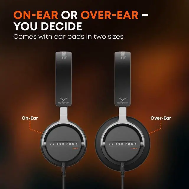 Alt view image 3 of 6 - DJ 300 PRO X Club Professional DJ Headphones 2-in-1 On-Ear and Over-Ear Ear Cups Included. 45 mm Driver, Foldable, Detachable 4.9 Ft Cable, 1/8" Jack w 1/4" Adapter, Black & Silver