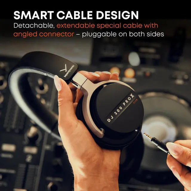 Alt view image 6 of 6 - DJ 300 PRO X Club Professional DJ Headphones 2-in-1 On-Ear and Over-Ear Ear Cups Included. 45 mm Driver, Foldable, Detachable 4.9 Ft Cable, 1/8" Jack w 1/4" Adapter, Black & Silver