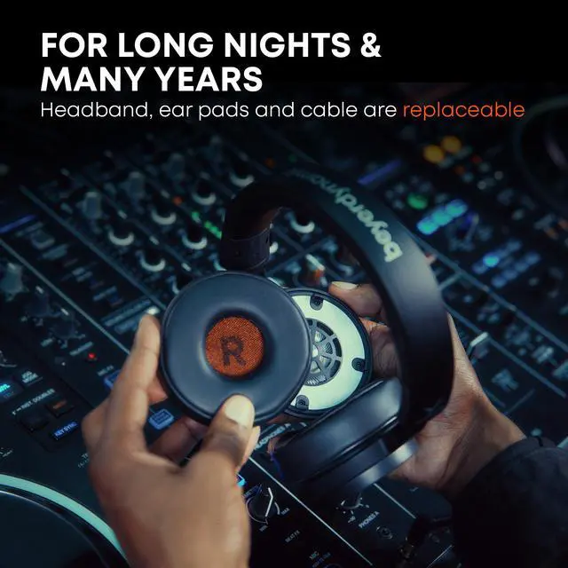 Alt view image 5 of 6 - DJ 300 PRO X Professional DJ Headphones 2-in-1 On-Ear & Over-Ear Ear Cups Included. 45mm Driver, Foldable, Detachable 4.9 Ft Cable, 1/8" Jack w 1/4" Adapter, Black