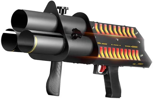 Main image of Electric Confetti Launcher with LED RGB Effects, Three Holes | 2026 ft Shooting Distance for Stage, DJ, Concert, Party & Events (Confetti Paper Not Included)