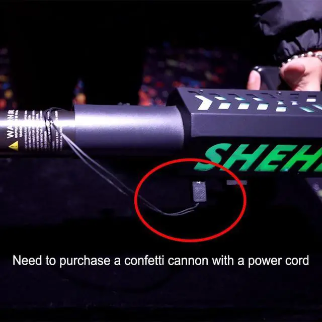 Alt view image 3 of 6 - Electric Confetti Launcher with LED RGB Effects, Three Holes | 2026 ft Shooting Distance for Stage, DJ, Concert, Party & Events (Confetti Paper Not Included)