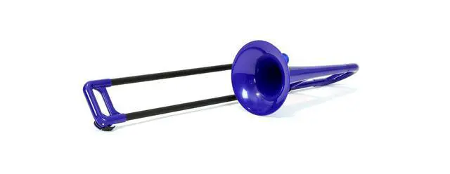Alt view image 4 of 6 - Plastic Kids Mini Trombone - Mouthpiece and Carrying Bag- Lightweight Versatile, Comfortable Ergonomic Grip- Eb Authentic Sound for Student & Beginner- Durable ABS Construction- Blue