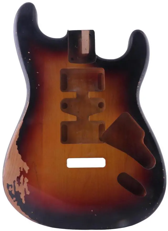 Main image of Relic Guitar Body Nitro Top Alder Wood ST Style DIY Guitar Body | H-S-H Route, for Electric Guitar, Relic 3 Tone Sunburst