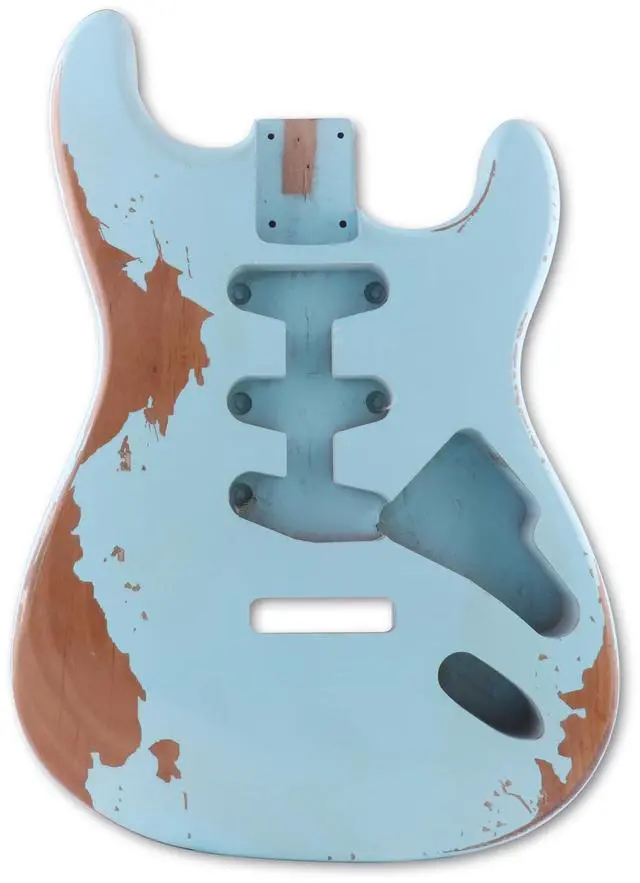 Main image of Relic Guitar Body Nitro Top Alder Wood ST Style DIY Guitar Body | S-S-S Route, for Electric Guitar, Sonic Blue