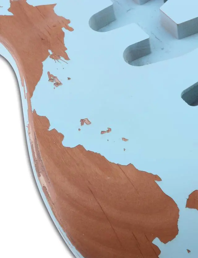 Alt view image 4 of 6 - Relic Guitar Body Nitro Top Alder Wood ST Style DIY Guitar Body | S-S-S Route, for Electric Guitar, Sonic Blue