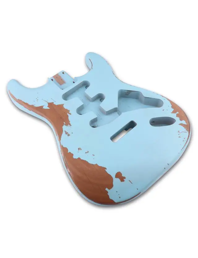 Alt view image 6 of 6 - Relic Guitar Body Nitro Top Alder Wood ST Style DIY Guitar Body | S-S-S Route, for Electric Guitar, Sonic Blue