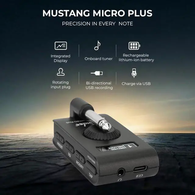 Alt view image 2 of 6 - Mustang Micro Plus Headphone Amplifier Bundle with Austin Bazaar Exclusive 12-Pack Picks and Instructional Video