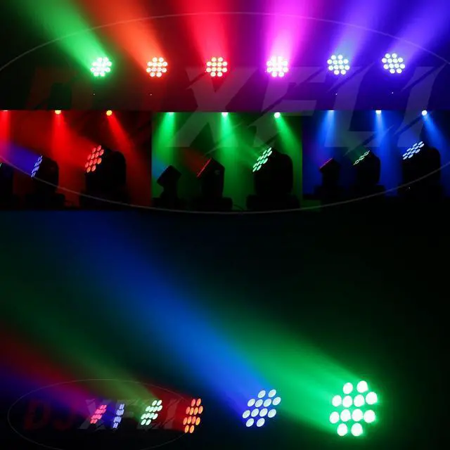 Alt view image 5 of 6 - Moving Head Light Beam Wash 12x12W LED Stage Lighting RGBW 4in1 Professional DMX 512 Strobe Effect Sound Activated DJ Lights for DJ Night Clubs Disco KTV Bar Show (1 Pack)
