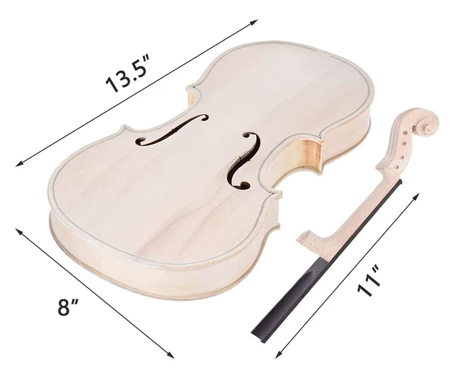 Alt view image 5 of 6 - 4/4 Violin DIY Kit Build Your Own Violin Fiddle Kit Full Size Violin Basswood with Complete Parts & Accessories Gift for Beginners