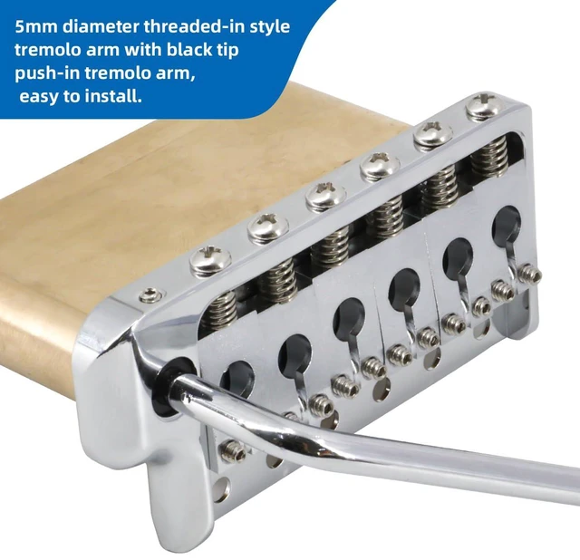 Alt view image 6 of 6 - Tremolo Bridge for PRS Style Electric Guitar, 52.5mm Full Solid Brass 6-Screws Tremolo Bridge (Silver)