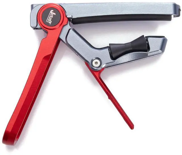 Main image of 2025 Upgrade Rolling Guitar Capo, Aluminum Alloy - CNC Metal Carving Capo for Acoustic and Electric Guitars, Unique Folding and Hiding Design, Silky Smooth Movement, Precise Tuning. (RED)