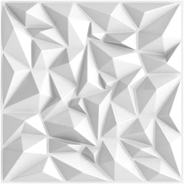 Main image of Acoustic Sound Diffuser Panels, 19.7 X 19.7 X 1 inches 12 Pcs White PVC Plastic 3D Wall Panel, Recording Studio Acoustical Treatment Diffusion panel, Art Decorative Ceiling Tiles