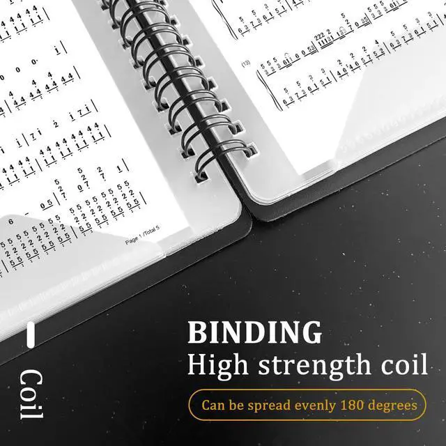 Alt view image 3 of 6 - 25Pack Sheet Music Folder,10 Double Sided Pocket Music Binder for Musicians | Matte Anti-Glare Pockets, 180° Flat Open, Waterproof PP Material Holds 20 Music Sheets