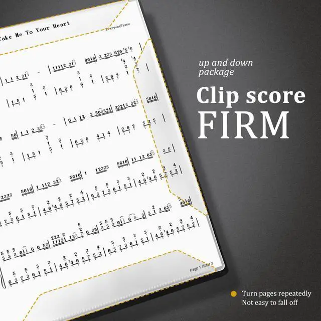 Alt view image 5 of 6 - 25Pack Sheet Music Folder,10 Double Sided Pocket Music Binder for Musicians | Matte Anti-Glare Pockets, 180° Flat Open, Waterproof PP Material Holds 20 Music Sheets