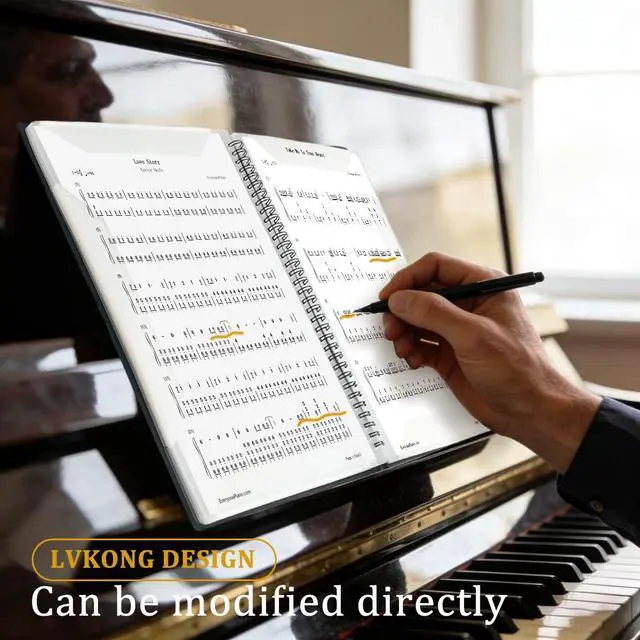 Alt view image 6 of 6 - 25Pack Sheet Music Folder,10 Double Sided Pocket Music Binder for Musicians | Matte Anti-Glare Pockets, 180° Flat Open, Waterproof PP Material Holds 20 Music Sheets