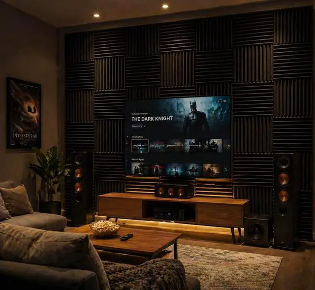 Alt view image 5 of 6 - 96 Pack Acoustic Foam Panel Wedge Studio Soundproofing Wall Tiles Black 12" X 12" X 1"