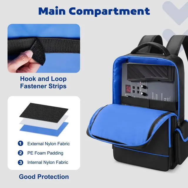 Alt view image 3 of 6 - Carrying Bag Backpack Fits for Boss Guitar Multi-Effects Pedal | Compatible with Boss GT-1/ME-80/ME-90/GX-100/GT-1000, Guitar Pedal Board Storage Case with Accessory Pocket for Laptop/Cables