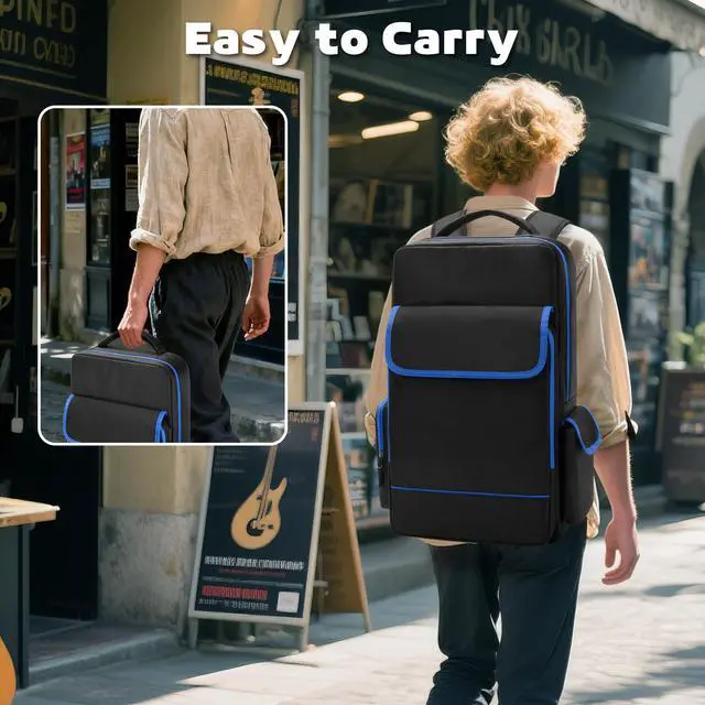 Alt view image 6 of 6 - Carrying Bag Backpack Fits for Boss Guitar Multi-Effects Pedal | Compatible with Boss GT-1/ME-80/ME-90/GX-100/GT-1000, Guitar Pedal Board Storage Case with Accessory Pocket for Laptop/Cables