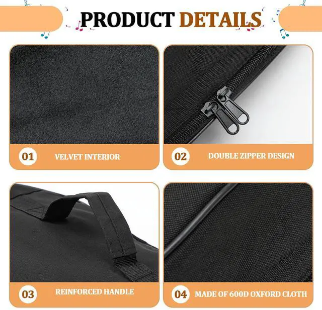 Alt view image 3 of 6 - 32'' Gong/Tam-tam Bag Drum Bag with Heavy Duty Fabric and Velvet Interior for Meditation, Sound Healing Therapy and Yoga