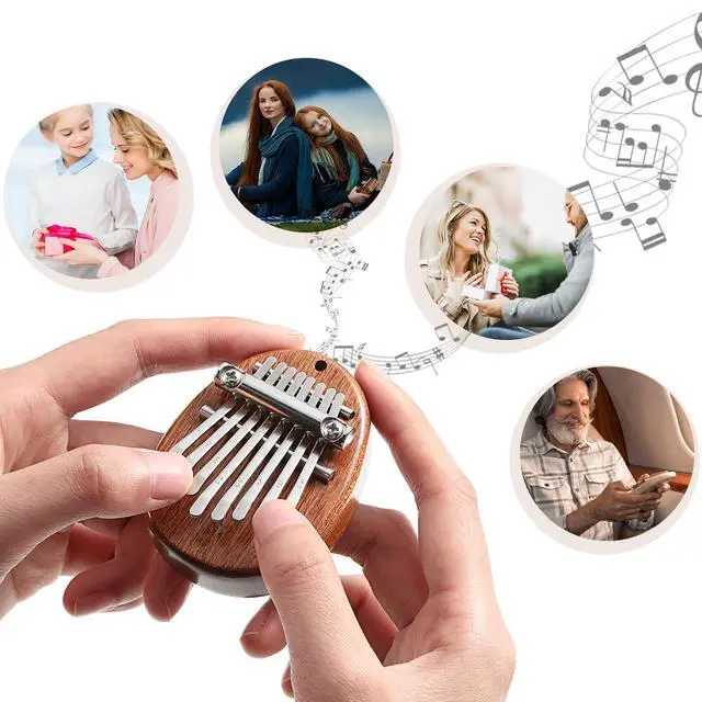 Alt view image 6 of 6 - 15 Pack Mini Thumb Piano with 8 Key Cute Heart Oval Bear Small Kalimba Pocket Finger Piano for Kids Adults Valentine Christmas Musical Gifts