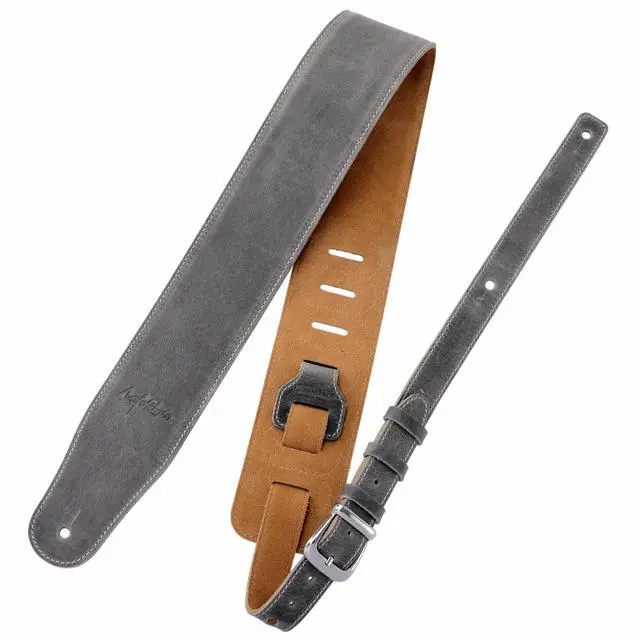 Main image of 3" Wide Extended Guitar Strap, Full Grain Cowhide Leather with Foam Padding and Detachable Extension Strap for Heavy Duty Guitars like Bass and Electric Guitar