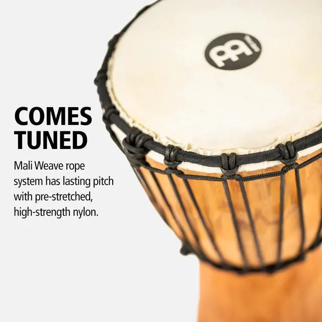 Alt view image 5 of 6 - HDJ4-S | Professional Hand Carved African Drum, Solid Mahogany Shell, Goat Skin Head, For All Skill Levels and Settings