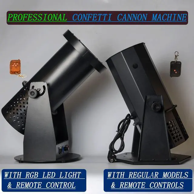 Alt view image 4 of 6 - 1500W Professional Confetti Machine RGB 12LEDs Cannon Machine Electric Confetti Launcher Confetti Tubes W/Wireless Remote & DMX, for Special Event, Parties, Club, Wedding, Concerts
