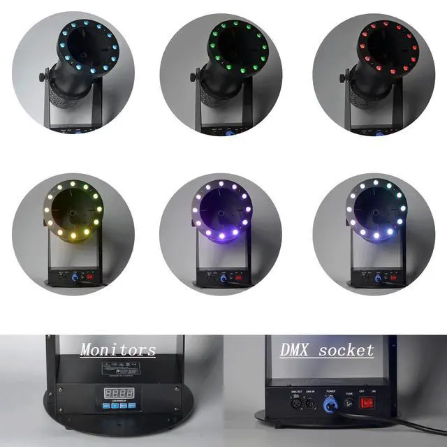 Alt view image 6 of 6 - 1500W Professional Confetti Machine RGB 12LEDs Cannon Machine Electric Confetti Launcher Confetti Tubes W/Wireless Remote & DMX, for Special Event, Parties, Club, Wedding, Concerts