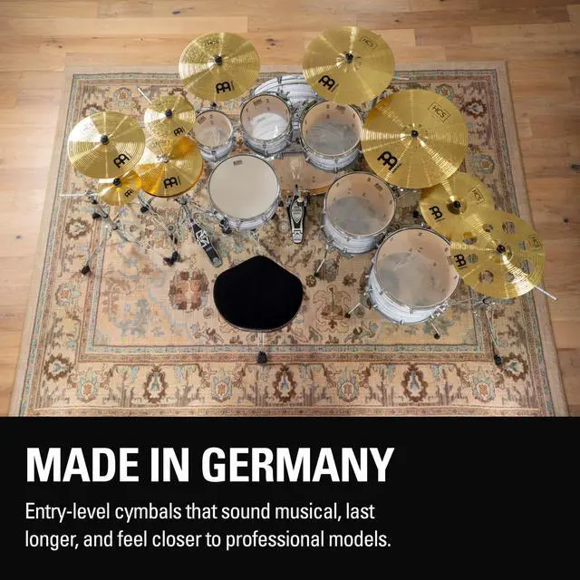 Alt view image 2 of 6 - Meinl 12" Trash Stack Cymbal Pair with Holes - HCS Traditional Finish Brass for Drum Set, Made In Germany, (HCS12TRS) | Durable Brass Alloy, Bright & Musical Sound, Beginner Friendly Made by the Sam