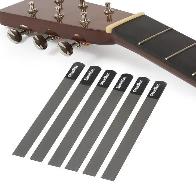 Main image of Gauged Nut Slotting File Set, Acoustic Guitar Light/Medium | Set of 6 Precision Guitar Nut Files for Accurate Slot Depth and Width, Fits Light and Medium Acoustic String Gauges