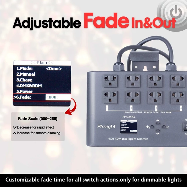 Alt view image 5 of 6 - 4-Channel RDM/DMX Dimmer/Switch/Relay Pack, No Dummy Load Required, Flicker-Free LED Control