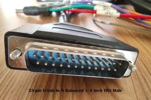 Alt view image 2 of 6 - Balanced Snake DB25 TRS Interface to 1/4" TRS Analog Recorder Interface Cable 8 Channel (9.84 Feet) 25-Pin
