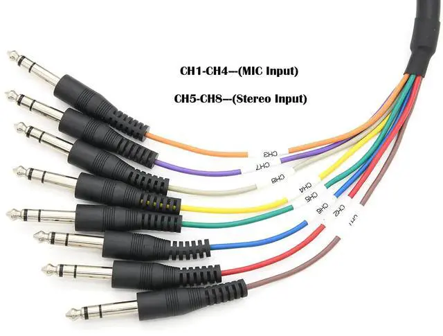 Alt view image 3 of 6 - Balanced Snake DB25 TRS Interface to 1/4" TRS Analog Recorder Interface Cable 8 Channel (9.84 Feet) 25-Pin