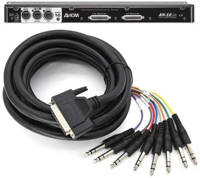 Alt view image 6 of 6 - Balanced Snake DB25 TRS Interface to 1/4" TRS Analog Recorder Interface Cable 8 Channel (9.84 Feet) 25-Pin