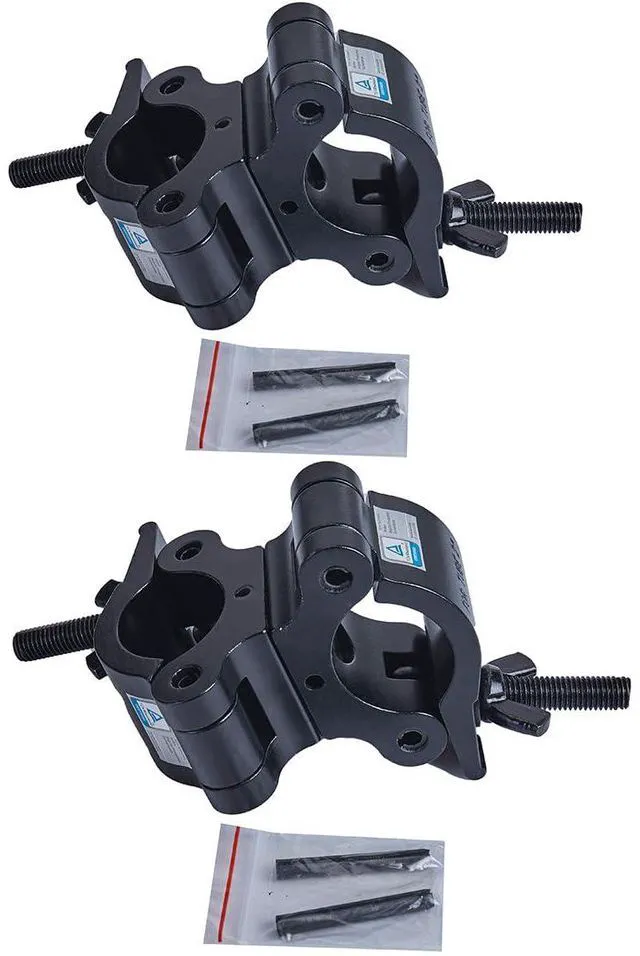 Main image of Fits 2 Tube Black Aluminum Swivel Truss clamp For Truss Pipes | Heavy Duty 1100LB Pro 360º Swivel Dual Coupler Clamp