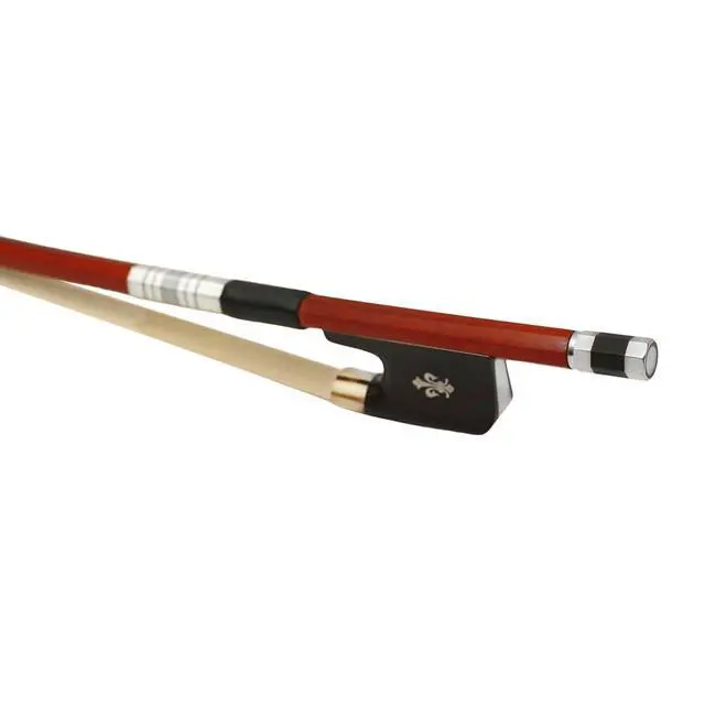 Alt view image 5 of 6 - 3/4 Upright Double Bass Bow for String Bass Bows Germany French style Natual Mongolia bow hair ebony frog pearl inlay