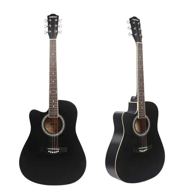 Alt view image 2 of 6 - Left Handed Guitar,Left Handed Acoustic Guitar Cutaway 41 inch Full-size Beginner Guitar Package with Gig Bag Tuner String Strap Capo,Black By