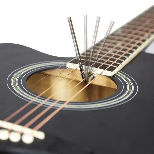 Alt view image 4 of 6 - Left Handed Guitar,Left Handed Acoustic Guitar Cutaway 41 inch Full-size Beginner Guitar Package with Gig Bag Tuner String Strap Capo,Black By
